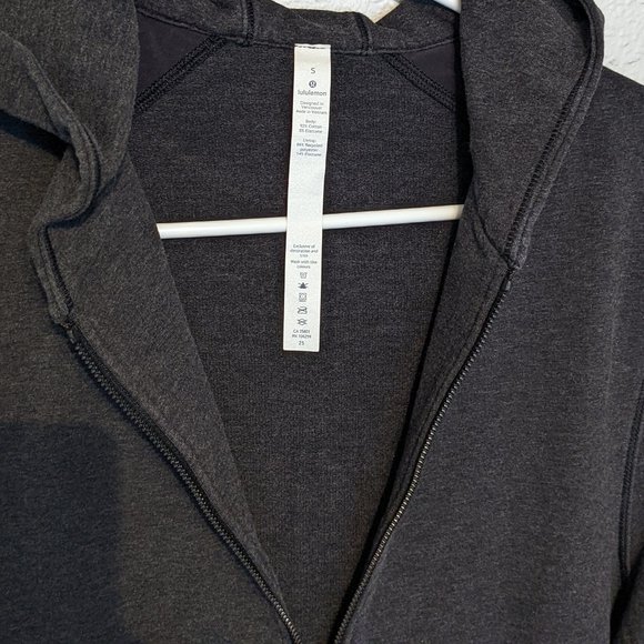 Lululemon Cross Cut Zip Hoodie Heathered Black - Picture 3 of 6